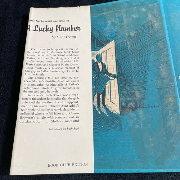 A Lucky Number Book Hardcover Vintage 1957 1st Edition w/ Jacket by Vera Henry - Picture 10 of 16